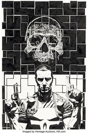 Tim Bradstreet : The Punisher #5 Cover Original Art (Marvel, 2000)