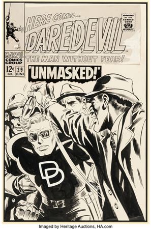 Gene Colan : Gene Colan and Frank Giacoia Daredevil #29 Cover Original Art (Marvel, 1967)