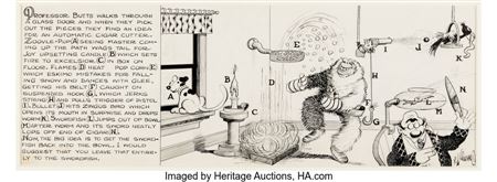 Rube Lucius Goldberg : Rube Goldberg - Daily Comic Strip Original Art (McNaught Syndicate, undated)