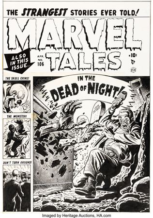 Russ (Russell) DeHart Heath Jr : Russ Heath Marvel Tales #106 Cover Original Art (Marvel/Atlas, 1952)