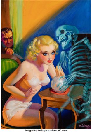 Hugh Ward : Death's Diary, Spicy Mystery Stories pulp magazine cover, May 1936