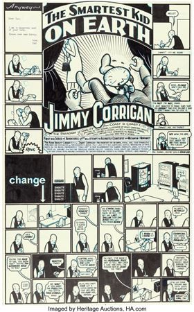 Chris Ware : Chris Ware Acme Novelty Library #5 Jimmy Corrigan Story Pages Original Art (Fantagraphics, 1995)