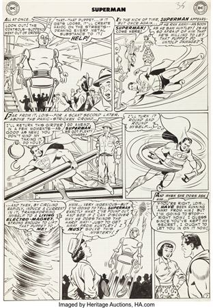 Al Plastino : Al Plastino Superman #93 Story Page 7 Original Art (DC, 1954)