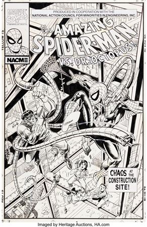 Alex Saviuk : The Amazing Spider-Man: Managing Materials #1 Cover Original Art (Marvel/NACME, 1990)