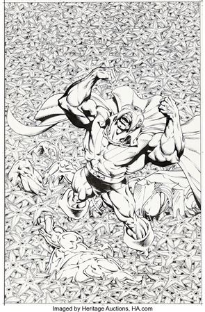 Bart Sears : Bart Sears Justice League Europe #28 Cover Original Art (DC, 1991)