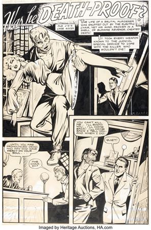 Matt (Clarence Matthew) Baker : Matt Baker Journey into Fear #1 Story Page 1 Original Art (Superior, 1951)