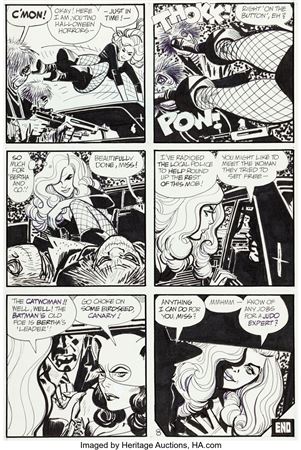 Alex Toth : Alex Toth Adventure Comics #419 Black Canary and Catwoman Story Page 8 Original Art (DC, 1972)