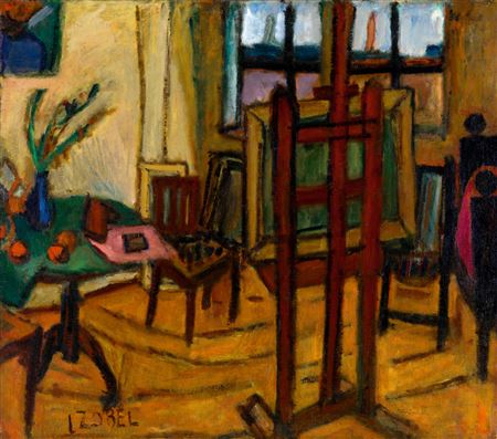 Bela Czobel : Studio Interior with Sailboats, c. 1922