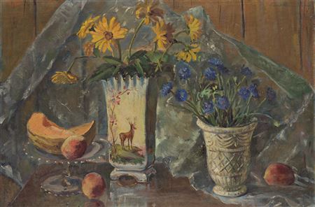 Laura Wheeler Waring : Still Life with Fruit and Flowers