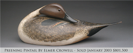 Preening Pintail by Elmer Crowell - Sold January 2003, $801,500