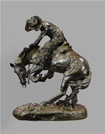 Frederic Remington (American, 1861-1909)
The Rattlesnake, 1905
Bronze
22 1/2 H. x 18 W. x 14 D. inches
Signed: Frederic Remington
Inscribed: ROMAN BRONZE WORKS N – Y –