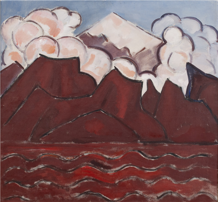 MARSDEN HARTLEY (1877-1943), An untitled volcano scene of Popocatépetl, Mexico, also known as  “Coastal Landscape in Red