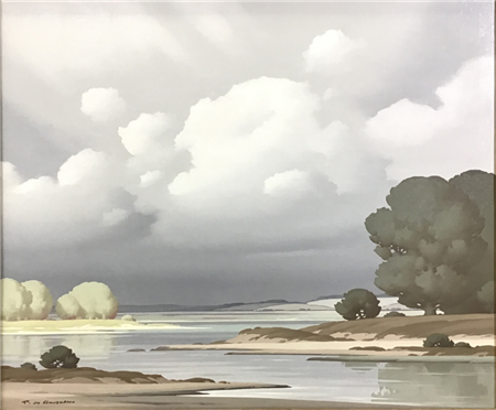 Pierre de Clausade, French, (1910-1978). Vallee De La Loire, 1943, Oil on linen canvas.