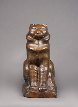 William Zorach, Male Cat, 1924-27, bronze, 18 inches high