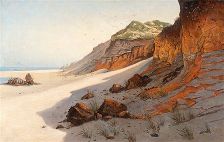 Hans Schleich : On the beach in Groß Kuhren, East Prussia.