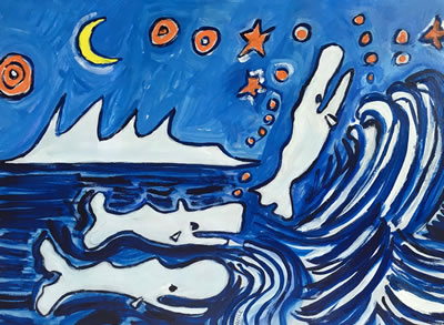 Rose Basile : 'Whales Frolicking, 2002'