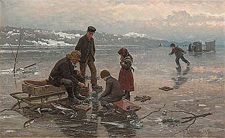 Jahn Ekenaes : Fiskere på isen, 1891