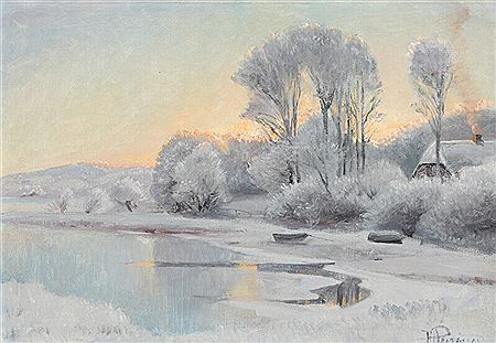 Hans Agersnap : Winter scenery from Vejle Fiord.