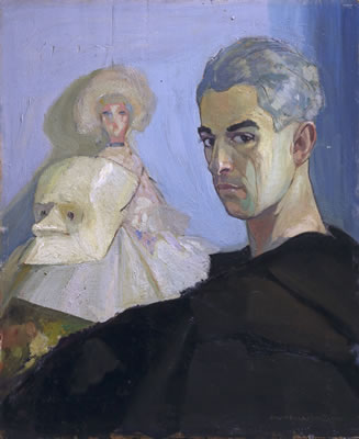 Umberto Brunelleschi : Self-portrait with a puppet and a mask