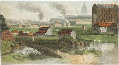 John Nixon : St Paul's Cathedral and Islington from Regent's Park, London