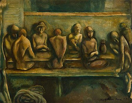 Leopold Gottlieb : 'Fishermen's supper'