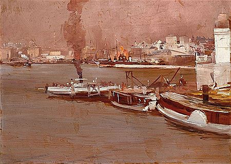 Tom William (Thomas) Roberts : North Shore (Study for An Autumn Morning, Milson's Point, Sydney) 1888