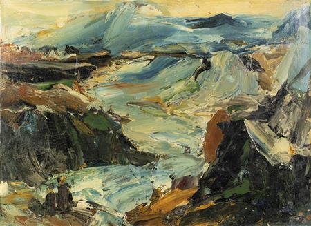 Franz Lettner : Mountains in the twilight