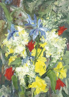 Oswald Kollreider : Bouquet of tulips and daffodils