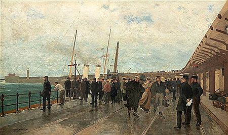 Émile Hoeterickx : Arrival of the mailboat at Dover