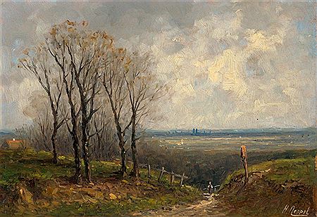 Heinrich Neppel : Herbstlandschaft mit Blick auf München