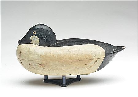 Albert Laing : Important hollow carved goldeneye drake