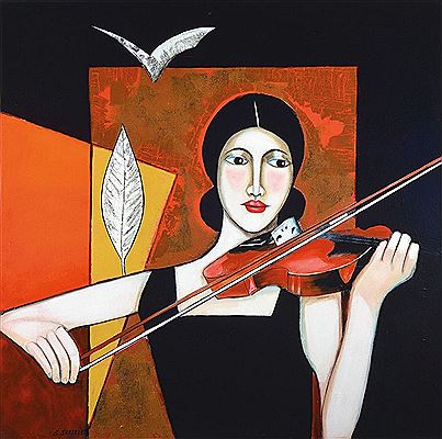 Silvia Sartelet : Representation of women with violin