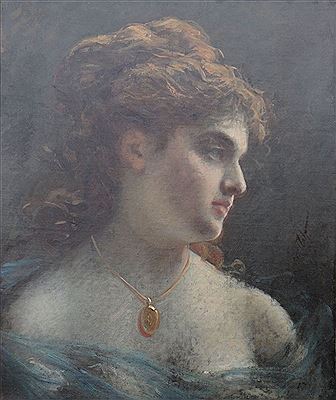 Feodor Petrovich Tchoumakov : Female profile with a medallion