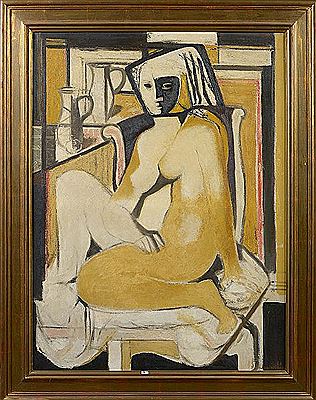 Antoon Marstboom : Aber Ego (?) - Sitting female nude