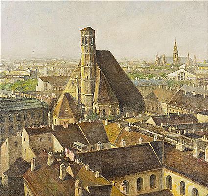 Karl Hayd : View of the Viennese Minoritenkirche