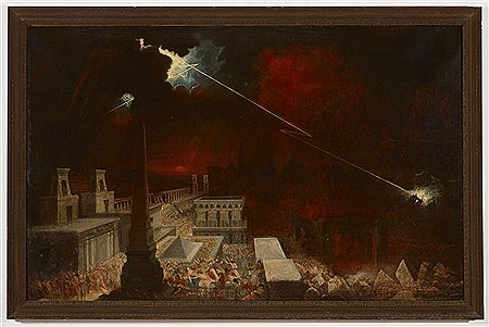 John Martin : Apocalyptic Painting titled 'The Destruction of the Cities of the Plains'