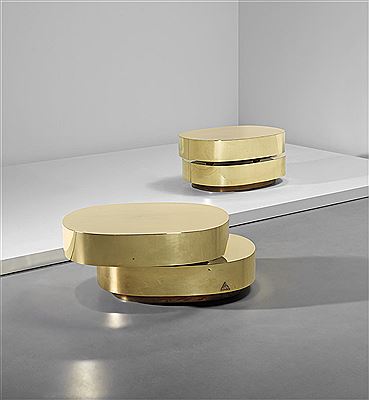 Gabriella Crespi : Pair of 'Scultura' low tables, from the 'Plurimi' series