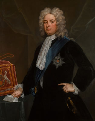 Charles Jervas : Portrait of Sir Robert Walpole, 1st Earl of Orford (1676-1745) as Chancellor of the Exchequer