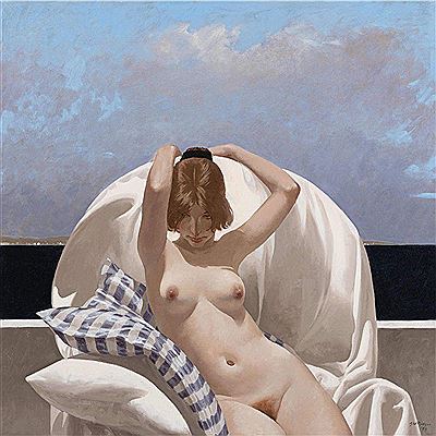 Neil Rodger : Nude in High-backed Chair