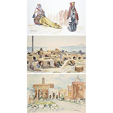 Georges Massa : VIEW OF CARTHAGO ; THE ROMAN FORUM; WEDDING IN JERBA  (3)