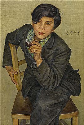 Georg Siebert : Sitting Boy with Pipe