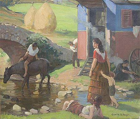 Camille Buzon : Campement de Bohémiens au Pays Basque.