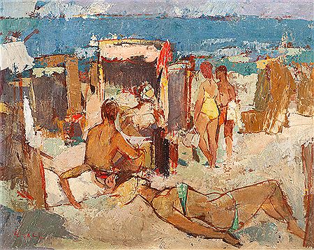 Fritz Eisel : Strandleben an der Ostsee