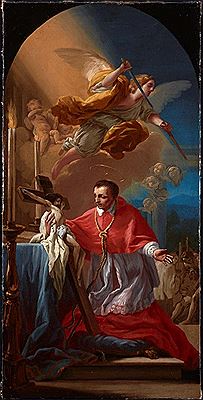 Jose del Castillo : Borromeo worshipping the Cross