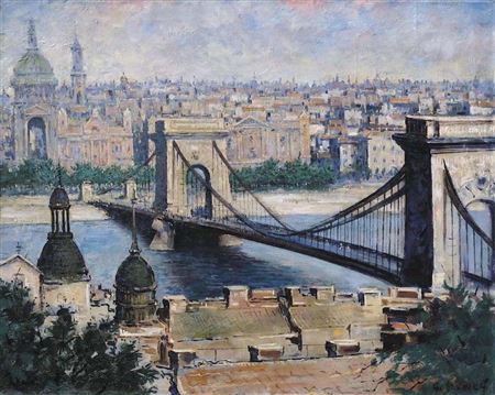 Arisztid Szendy : The Szechenyi Bridge. Budapest