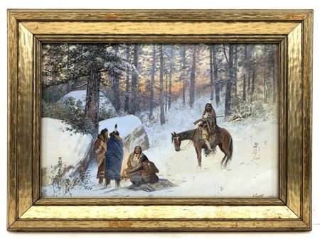 Victor (Casnelli) Casenelli : WINTER INDIAN ENCAMPMENT