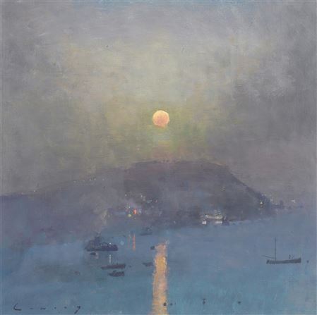 Fred George Rees Cuming : Setting Sun Across the Bay