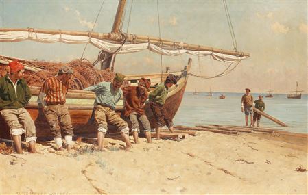 Kunz Meyer-Waldeck : Pulling the boat ashore