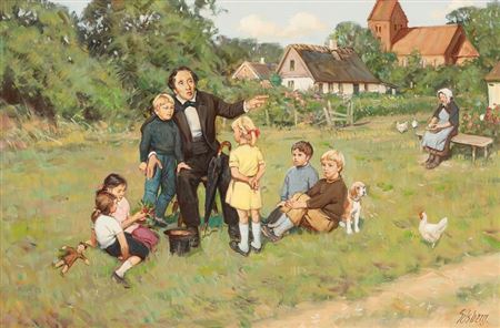 Knud Erik Edsberg : H. C. Andersen tells fairy tales for children.