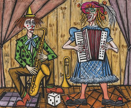 Bernard Buffet : Les clowns musiciens, le saxophoniste